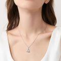 wholesale 925 Sterling Silver Double Heart Pendant with Cubic Zirconia Necklaces for Women s 45cm Chain Length-0-1