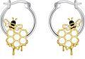 wholesale 925 Sterling Silver Bee Honeycomb Hoop Earrings - Unique Gift for Her-0-0