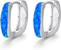wholesale 925 Sterling Silver Blackened Huggie Hoop Earrings with Multi-Color Stone Inlay for Women-0-0