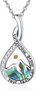 wholesale 925 Sterling Silver Abalone Shell Infinity Mountain Faith Pendant Necklace-0-0