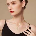 wholesale 18k Gold Plated Cubic Zirconia Cross Pendant Necklace for Women Girls Mothers Wives-0-1