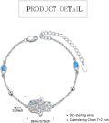 wholesale 925 Sterling Silver Evil Eye Hamsa Hand Charm Bracelet with Blue Crystal Stones for Women's Fashion s-0-3