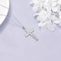 wholesale 925 Sterling Silver Origami Cross Pendant Necklace Religious  for Women and Men-0-3