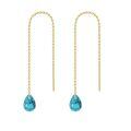wholesale 14k Gold Turquoise Teardrop Long Chain Threader Drop Earrings-0-0