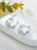 wholesale 925 Sterling Silver Snake Hoop Earrings - Unique Gift for Her-0-3