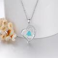 wholesale 925 Sterling Silver Turquoise Heart Key Pendant Necklace for Women-0-1