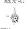 wholesale 925 Sterling Silver Rainbow Crystal Tree of Life Evil Eye Urn Keepsake Locket Necklace for Ashes Memorial Jewelry 24 Chain Included-0-11