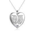 wholesale  Nickel-Free 925 Sterling Silver Cubic Zirconia Heart Pendant Necklace Always Remember Engraved Gift for Women-0-0