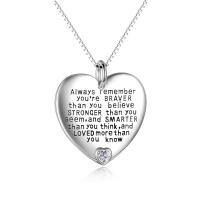 wholesale  Nickel-Free 925 Sterling Silver Cubic Zirconia Heart Pendant Necklace Always Remember Engraved Gift for Women-April