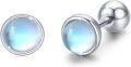 wholesale 925 Sterling Silver Moonstone Tragus Earrings Cartilage Screw Back Helix Piercing Hypoallergenic Jewelry for Women-0-0