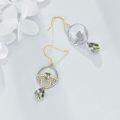 wholesale 925 Sterling Silver & Green Moss Agate Bohemian Drop Earrings for Women and Girls-0-3