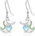 wholesale Gold 925 Sterling Silver Alligator Heart Moonstone Drop Earrings for Women-0-6