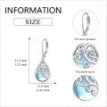 wholesale 925 Sterling Silver Teardrop Filigree Opal Drop Earrings - Gifts for Her-0-4