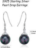 wholesale 925 Sterling Silver Purple Black Pearl Double Drop Dangle Earrings for Women-0-5