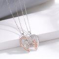 wholesale 925 Sterling Silver Mother and Daughter Heart Necklaces Set Matching Pendant Necklace for 2 Couples s for Mothers Day Birthday Christmas-0-3