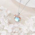 wholesale 925 Sterling Silver Fox Moonstone Heart Pendant Necklace-0-4