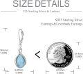 wholesale 925 Sterling Silver Blue Larimar Teardrop Infinity Dangle Drop Earrings for Women Girls  4cm Long-0-3