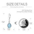 wholesale 925 Sterling Silver Larimar Teardrop Drop Earrings White Gold Plated Cubic Zirconia Accent-0-3