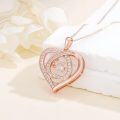 wholesale 925 Sterling Silver Rose Gold 1CT Moissanite Floating Necklace with Twinkle Setting, Adjustable Chain, Gift Box Included-0-1