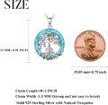 wholesale 925 Sterling Silver Natural Turquoise Gemstone Tree of Life Pendant Necklace - 18 Chain w/ 2 Extender-0-6