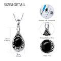 wholesale 925 Sterling Silver Cremation Urn Pendant Necklace Celtic Knot Blue Opal Teardrop Platinum Plated-0-24