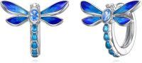 wholesale 925 Sterling Silver Blue Opal Dragonfly Studs for Women Gift Jewelry-Blue Dragonfly