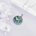 wholesale 925 Sterling Silver Abalone Shell Bat & Branches Pendant Necklace-0-2