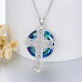 TOUPOP 925 Sterling Silver Celtic Cross Pendant Necklace Women's Gift-0-5