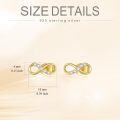 wholesale 14k Gold Infinity Stud Earrings with Moissanite for Women-0-2