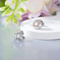 wholesale 925 Sterling Silver Round Cubic Zirconia Stud Earrings for Women and Men Sports Fans Gift-0-2