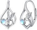 wholesale 925 Sterling Silver Moonstone Hummingbird Leverback Earrings, Elegant Fashion Jewelry Gift for Women-0-0