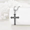 wholesale 925 Sterling Silver Skull Celtic Cross Necklace for Men Women Gothic Irish s 45cm Chain Length-0-3