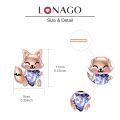 wholesale 925 Sterling Silver Cute Fox Holding Heart Earrings Wholesale Pink-0-35