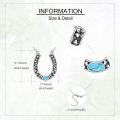 wholesale 925 Sterling Silver Horseshoe Pendant Necklace with Turquoise Stone for Women Mom Jewelry-0-4