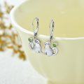 wholesale Sterling Silver Red Heart Cute Cat Dangle Earrings for Women-0-7