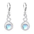 wholesale 925 Sterling Silver Green Turquoise Drop Earrings Platinum Plated Twisted Swirl Jewelry For Women-0-52