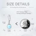wholesale 925 Sterling Silver Larimar Small Round Stone Leverback Earrings Jewelry-0-4