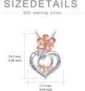 wholesale 925 Sterling Silver Heart-Shaped Rose Gold Cherry Blossom Pendant I Love You Mom Necklace - Mother's Day Gifts for Moms-0-5