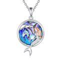 wholesale 925 Sterling Silver Frog Wave Enamel Charm Pendant Necklace s for Women Girls-0-0