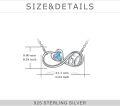 wholesale 925 Sterling Silver Blue Topaz Infinity 50th Anniversary Heart Pendant Necklace for Women-0-4