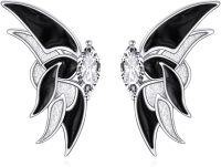 wholesale 925 Sterling Silver Butterfly Stud Earrings with Black Enamel and Cubic Zirconia Gift for Her-butterfly stud earrings