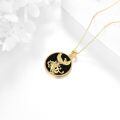 wholesale 925 Sterling Silver Gold Plated Phoenix Black Onyx Oval Pendant Necklace-0-3