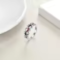 TOUPOP Sterling Silver & Stone Skull Ring For Women Gothic Jewelry Gifts-0-4