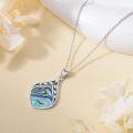 wholesale 925 Sterling Silver Abalone Shell Teardrop Pendant Necklace-0-4