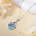wholesale 925 Sterling Silver Abalone Shell Teardrop Pendant Necklace-0-4