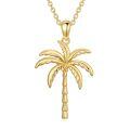 TOUPOP 14K Gold Stone Palm Tree Necklace For Women-0-0