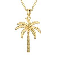 TOUPOP 14K Gold Stone Palm Tree Necklace For Women-undefined