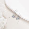 wholesale 925 Sterling Silver Rainbow Daisy Flower Drop Dangle Hook Earrings for Women Girls Gift-0-3