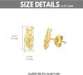 wholesale 14K Gold Leaf Stud Earrings for Women - Real 14K Gift Jewelry-0-1