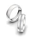 TOUPOP 925 Sterling Silver/10k/14k/18k Gold Moissanite Couple Wedding Ring Set-0-0